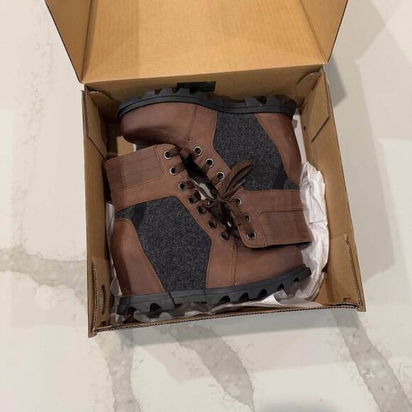 Sorel NWT Joan of Arctic Wedge III Lexie Boots Womens 8 Brown/Black Ankle Bootie - Picture 7 of 9
